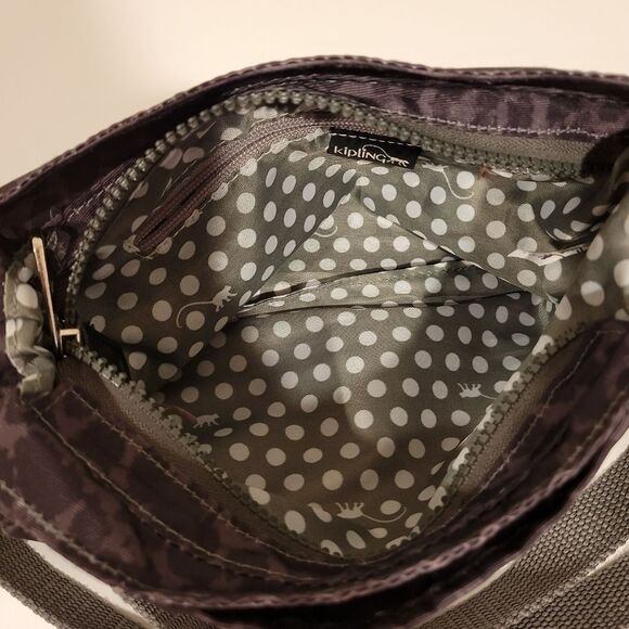 Kipling Crossbody Bag in Black/Gray Leopard Print - Picture 4 of 10